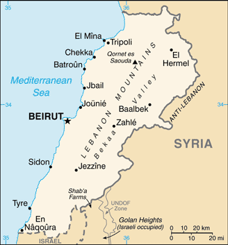 Lebanon Location - Geography