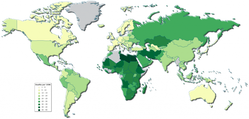 Traffic Deaths by Country | IndexMundi Blog