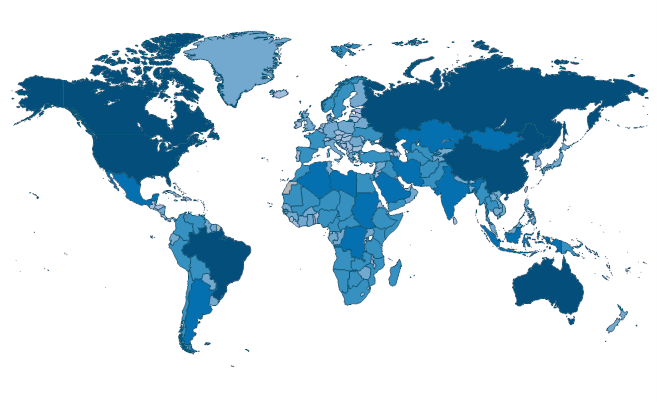 Surface area (sq. km) by Country