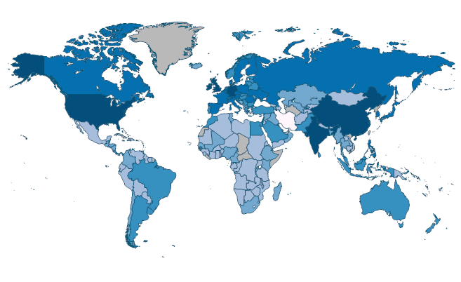 ICT service exports (BoP, current US$) by Country