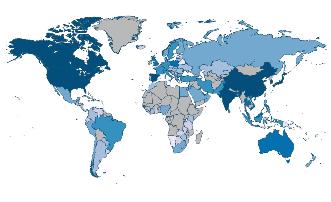 Listed domestic companies, total by Country