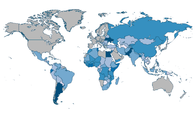 IMF repurchases and charges (TDS, current US$) by Country