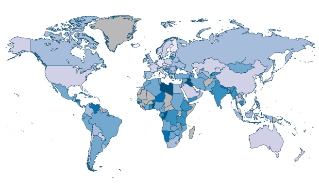 Electric power transmission and distribution losses (% of output) by ...