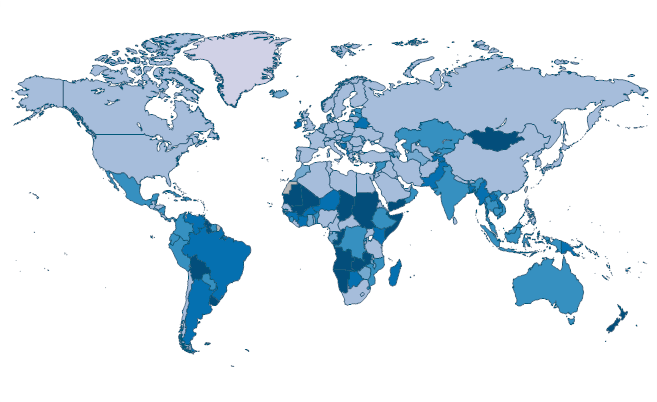 Agricultural nitrous oxide emissions (% of total) by Country