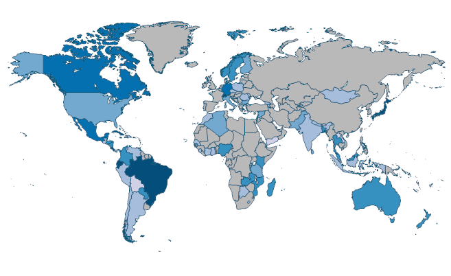 Disaster risk reduction progress score (1-5 scale; 5=best) by Country