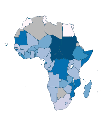 Population living in slums (% of urban population) - Africa
