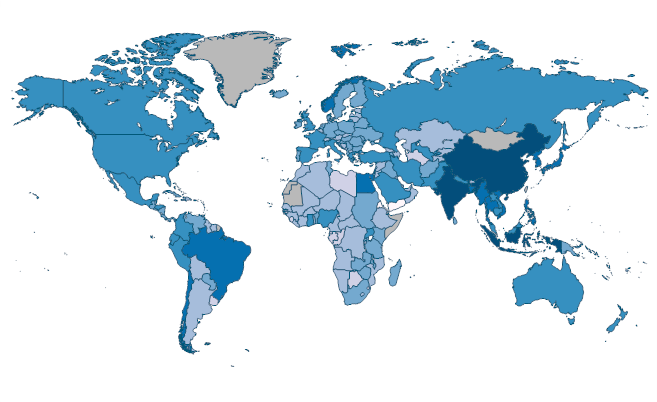 Aquaculture production (metric tons) by Country
