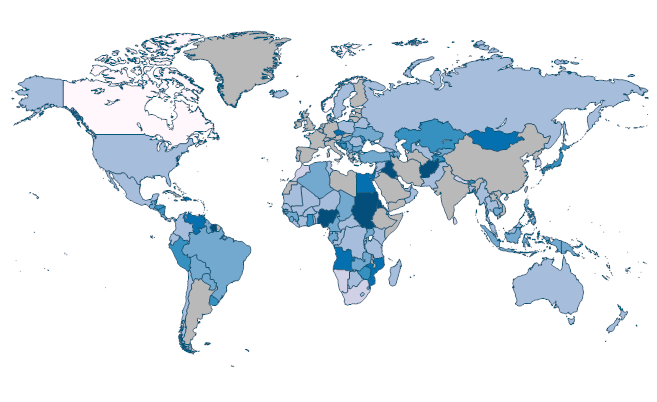 Bank liquid reserves to bank assets ratio (%) by Country