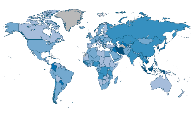 Net foreign assets (current LCU) by Country