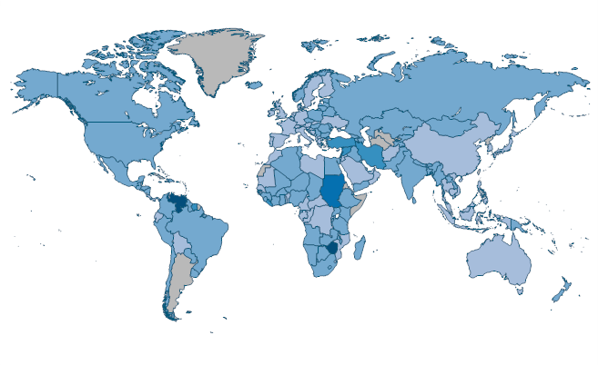 Inflation, consumer prices (annual %) by Country