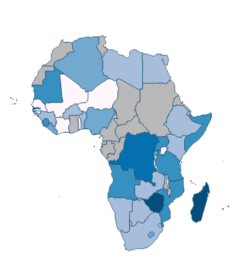 Interest rate spread (lending rate minus deposit rate, %) - Africa