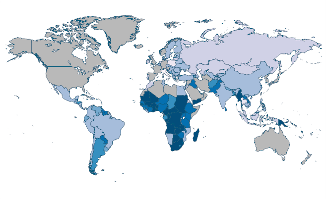 Firms experiencing electrical outages (% of firms) by Country