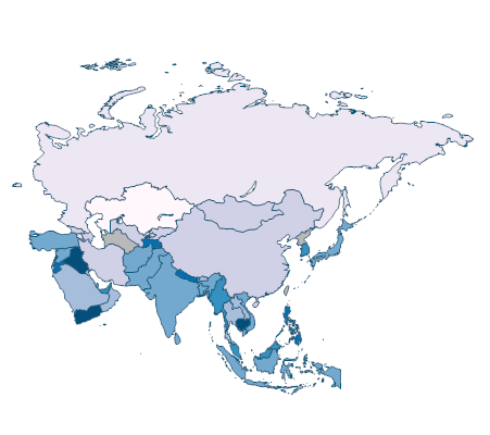 Cost of business start-up procedures (% of GNI per capita) - Asia