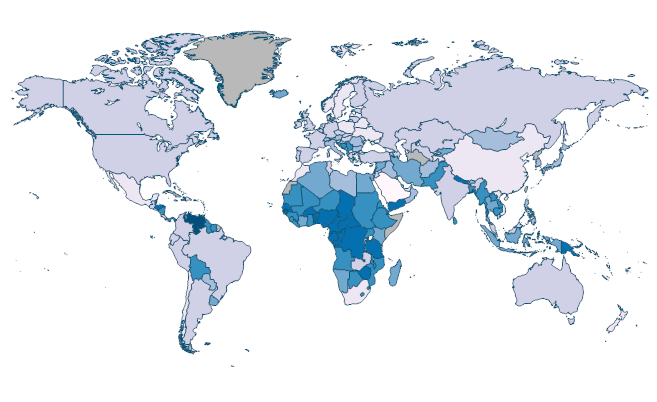 Tax payments (number) by Country