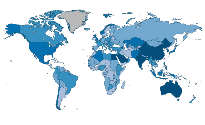 Arms imports (SIPRI trend indicator values) by Country