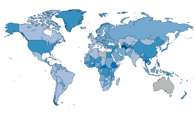 Services, value added (annual % growth) by Country