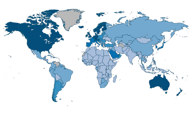 Adjusted net national income per capita (constant 2010 US$) by Country