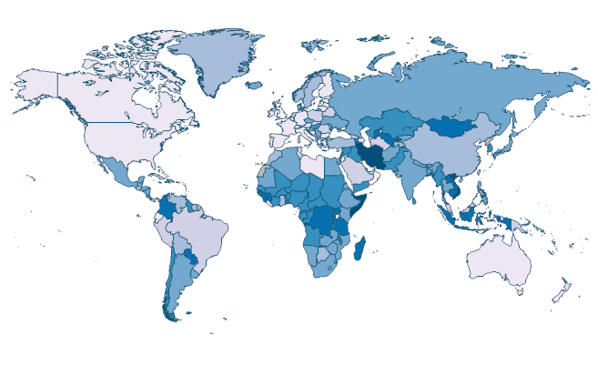 DEC alternative conversion factor (LCU per US$) by Country