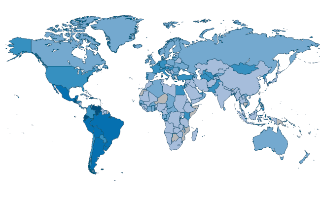 Compulsory education, duration (years) by Country