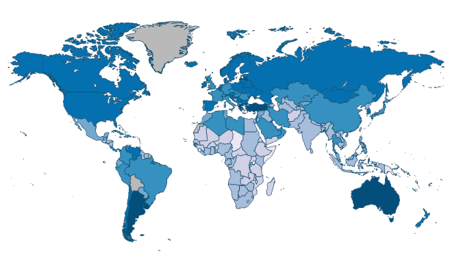 School enrollment, tertiary, female (% gross) by Country