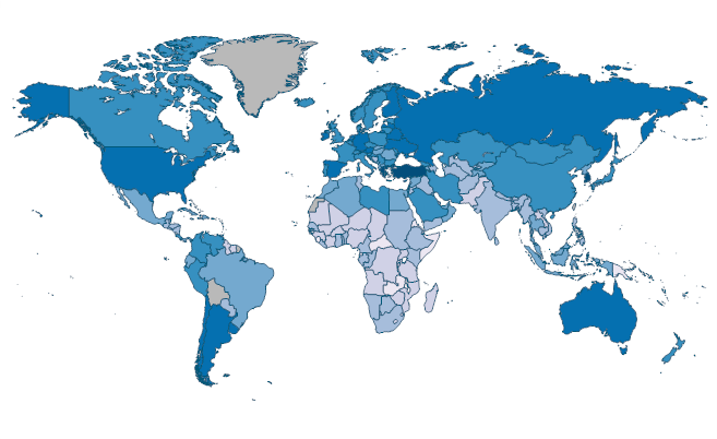 School enrollment, tertiary, male (% gross) by Country