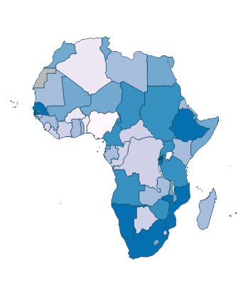 Proportion of seats held by women in national parliaments (%) - Africa