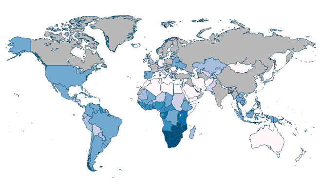 Prevalence Of Hiv Total Of Population Ages 15 49 By Country 3881