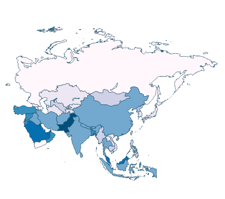 Diabetes prevalence (% of population ages 20 to 79) - Asia