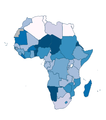 People practicing open defecation (% of population) - Africa