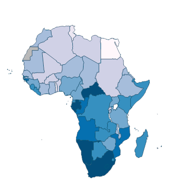 Incidence of tuberculosis (per 100,000 people) - Africa