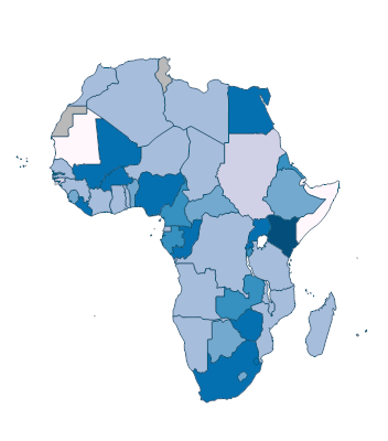 Consumption of iodized salt (% of households) - Africa