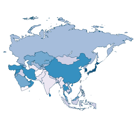 Survival To Age 65, Female (% Of Cohort) - Asia