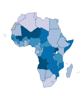 Population ages 05-09, male (% of male population) - Africa