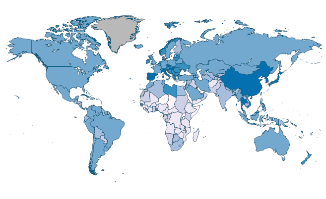 Population ages 45-49, female (% of female population) by Country