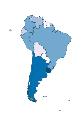 Population ages 65 and above (% of total population) - South America