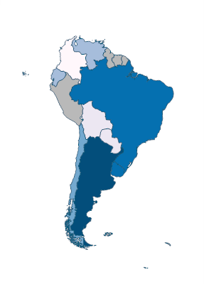 Researchers in R&D (per million people) - South America