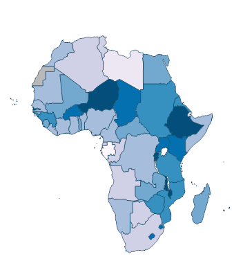 Rural population (% of total population) - Africa