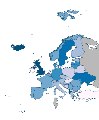 International tourism, expenditures (% of total imports) - Europe