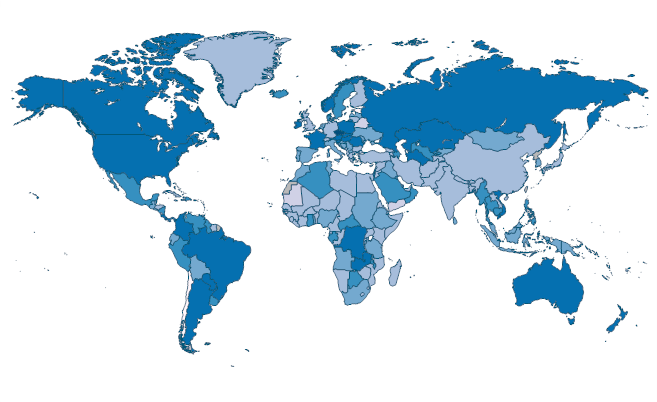 Manufactures imports (% of merchandise imports) by Country