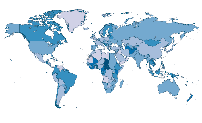 Agricultural raw materials exports (% of merchandise exports) by Country