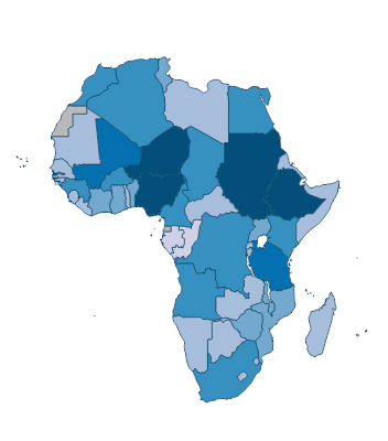 Land under cereal production (hectares) - Africa