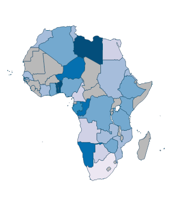 Electric power transmission and distribution losses (% of output) - Africa