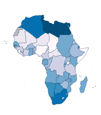 Lifetime risk of maternal death (1 in: rate varies by country) - Africa