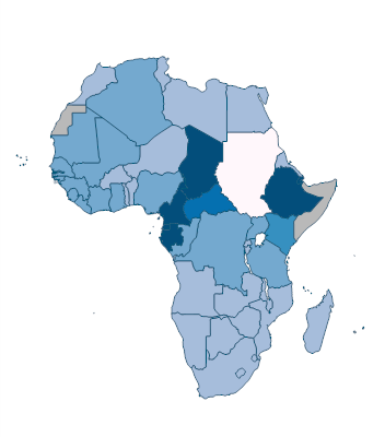 Tariff rate, applied, simple mean, manufactured products (%) - Africa