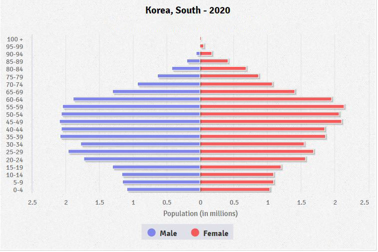 South Korea Population Pyramid 2020 